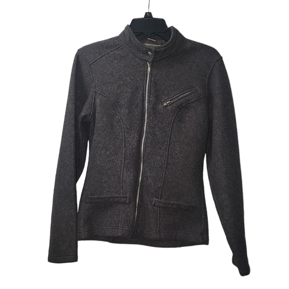 Energie Women's Charcoal Gray Zip Up Jacket Size Lβ